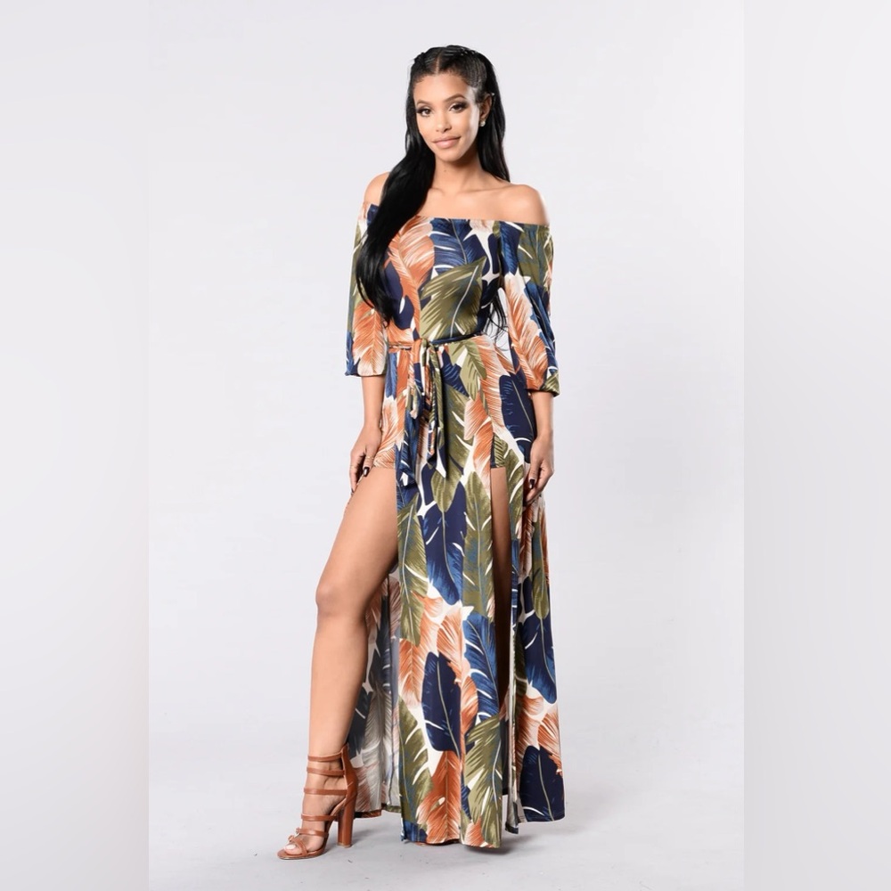 NEW! "Night Moves" Romper Thigh Split Leg Maxi Midi Dress | FASHION NOVA